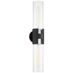 Troy Amado 25 3/4" High Textured Black Nickel 2-Light Wall Sconce