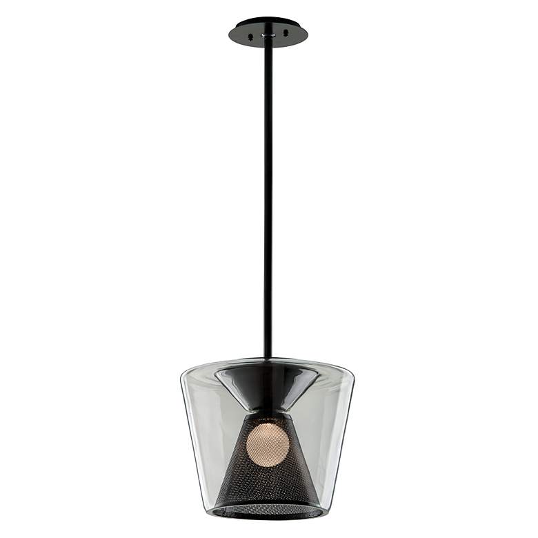 Image 4 Troy Berlin 15-in Gun Metal LED Pendant with Clear Glass Shade more views