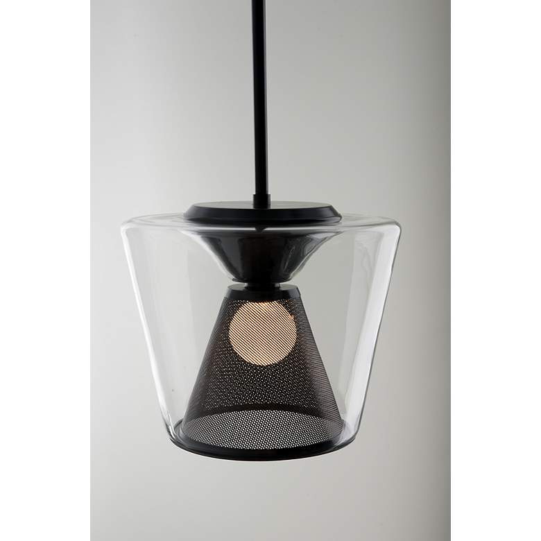 Image 5 Troy Berlin 15-in Gun Metal LED Pendant with Clear Glass Shade more views