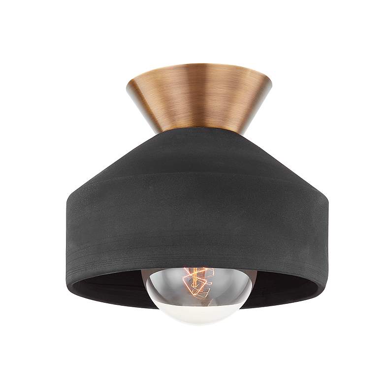 Image 2 Troy Covina 11" Wide Ceramic 1 Lt Flush Mount more views