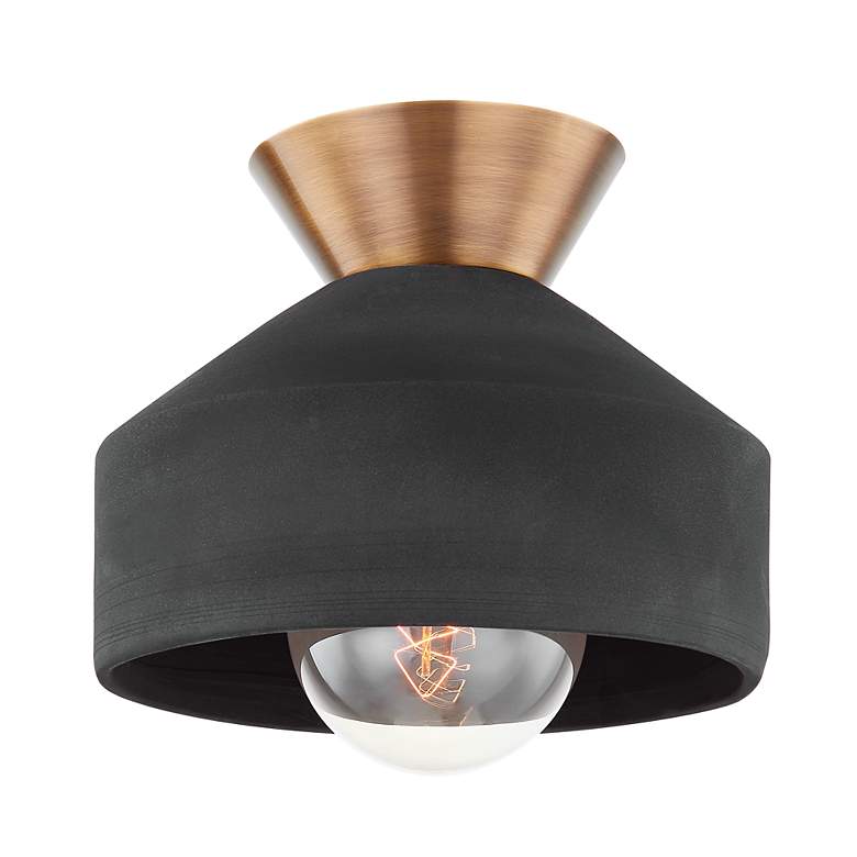 Image 4 Troy Covina 11" Wide Ceramic 1 Lt Flush Mount more views