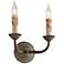 Troy Cyrano 9 3/4" High Earthen Bronze 2-Light Wall Sconce