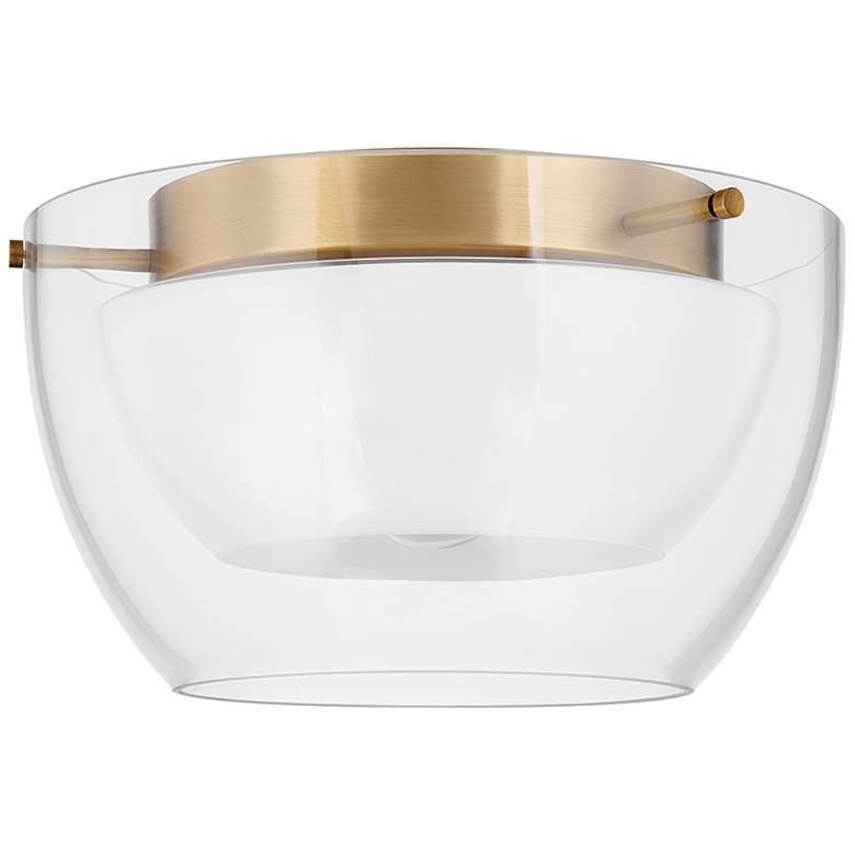 Image 1 Troy Dutton 28" Glass 1 Lt Flush Mount