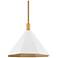 Troy Huntley 22" Wide Brass and White Geometric Cone Modern Pendant