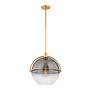2_Troy Ivins 16" Steel and Glass Modern Globe Orb Pendant Chandelier more views