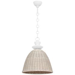 Troy Kahn 15" Wide Coastal Modern Wicker Dome Pendant