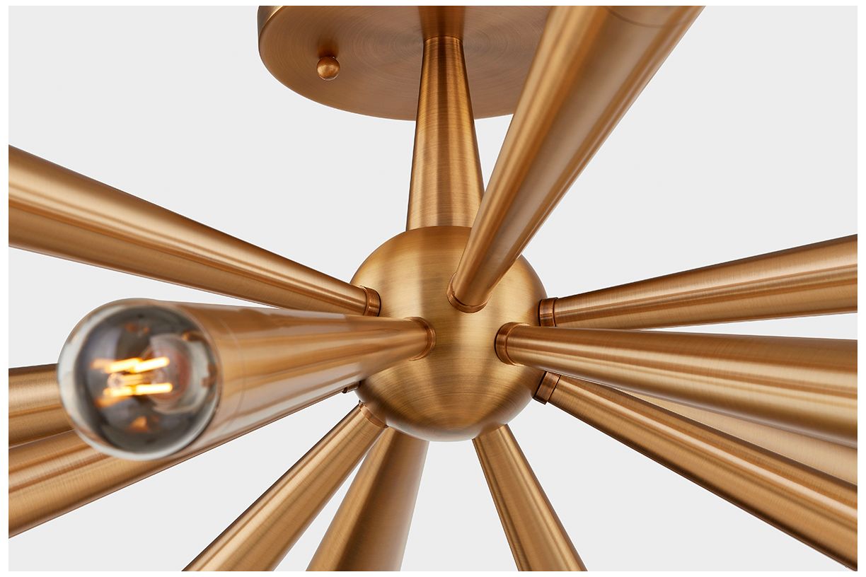 Image 4 Troy Lighitng Keanu 30 1/4" Modern Patina Brass Sputnik Ceiling Light more views