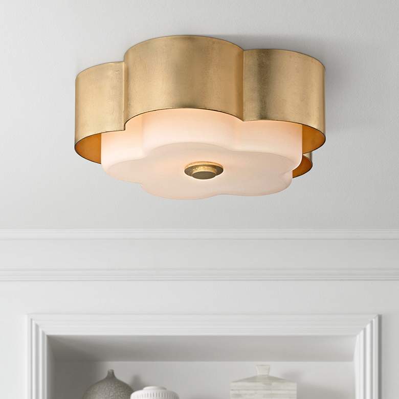 Image 1 Troy Lighting Allure 13 1/2" Wide Gold Leaf Ceiling Light