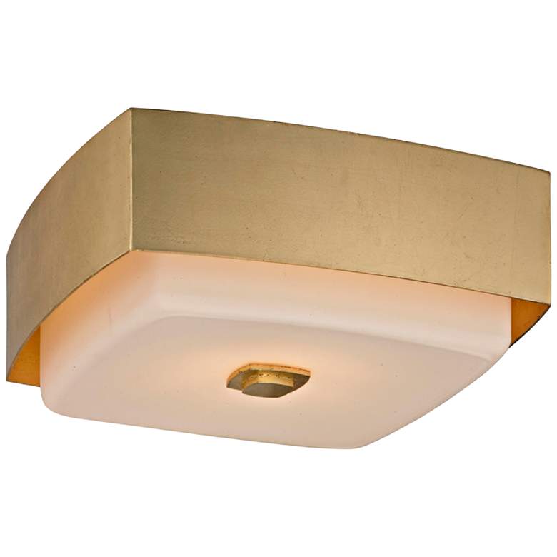 Image 2 Troy Lighting Allure 13" Wide Gold Leaf Square Ceiling Light
