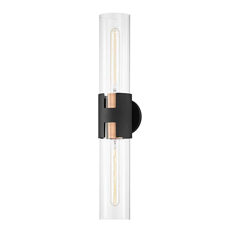 Image 1 Troy Lighting Amado 25 3/4" Textured Black Brass 2-Light Wall Sconce