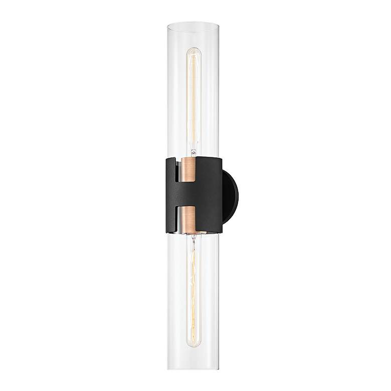 Image 2 Troy Lighting Amado 25 3/4" Textured Black Brass 2-Light Wall Sconce more views