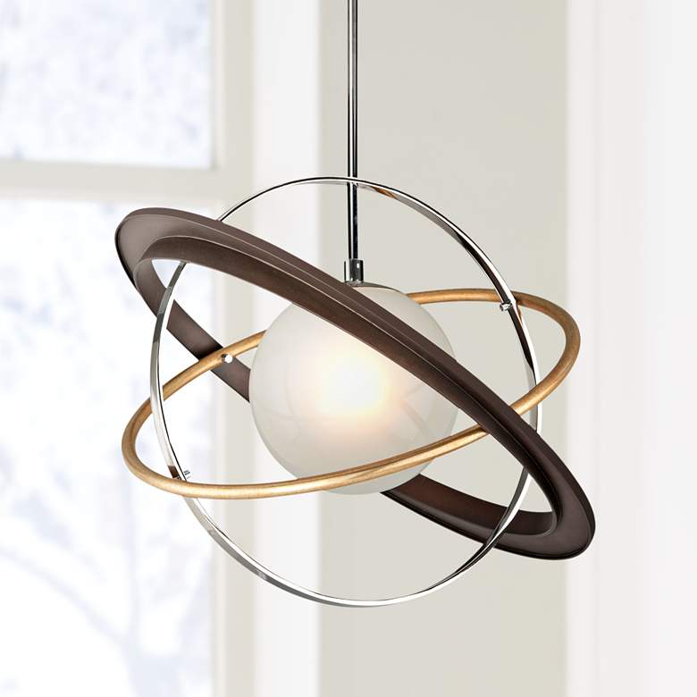 Image 1 Troy Lighting Apogee 24" Wide Bronze and Glass Modern Pendant Light