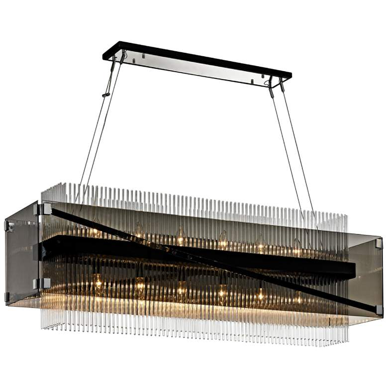 Image 1 Troy Lighting Apollo 49 3/4" Bronze Rectangular Island Chandelier