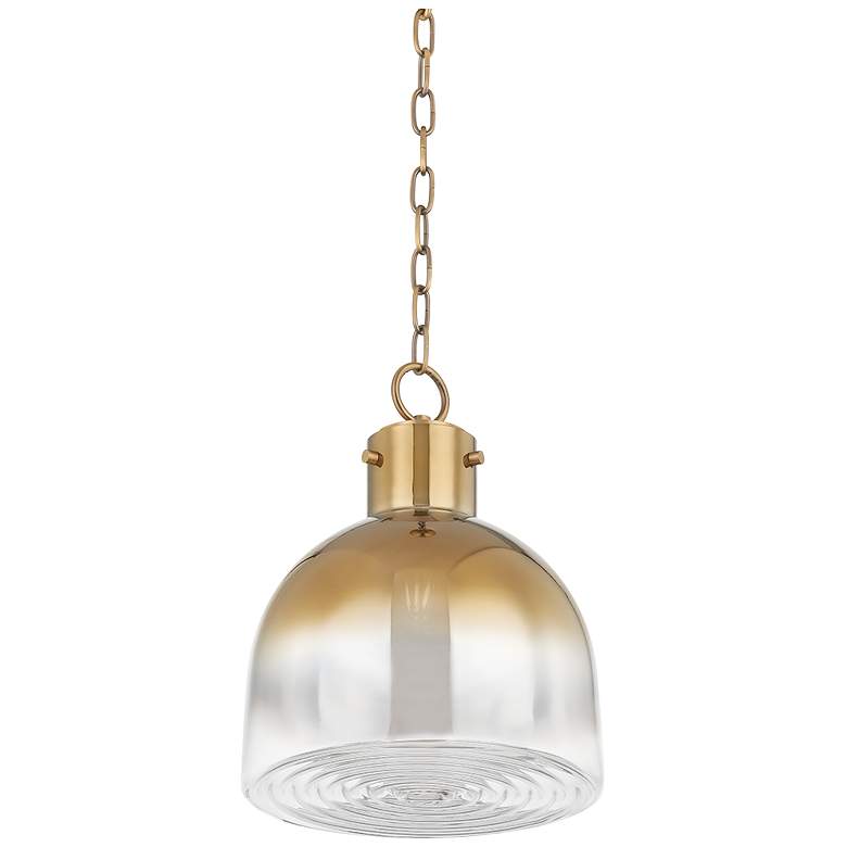 Image 1 Troy Lighting Beryl 11 3/4" Wide Brass Ombre and Glass Pendant