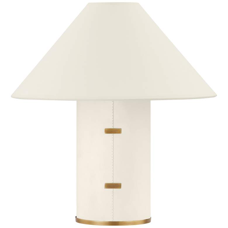 Image 1 Troy Lighting Bond 15" High Parchment Patina Brass Accent Table Lamp