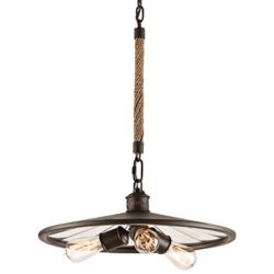 Troy Lighting Brooklyn 18&quot; Wide Iron Pendant Chandelier with Rope Stem