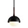 Troy Lighting Cadet 18" Black and Natural Acacia Wood Pendant Light