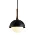 Troy Lighting Cadet 18" Black and Natural Acacia Wood Pendant Light