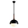 3_Troy Lighting Cadet 18" Black and Natural Acacia Wood Pendant Light more views
