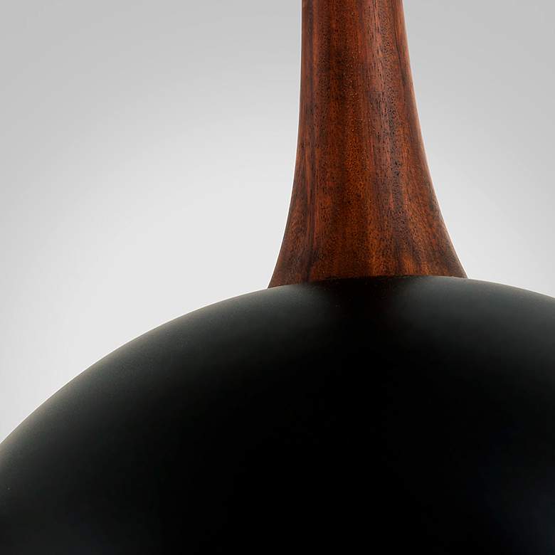 Image 4 Troy Lighting Cadet 18" Black and Natural Acacia Wood Pendant Light more views