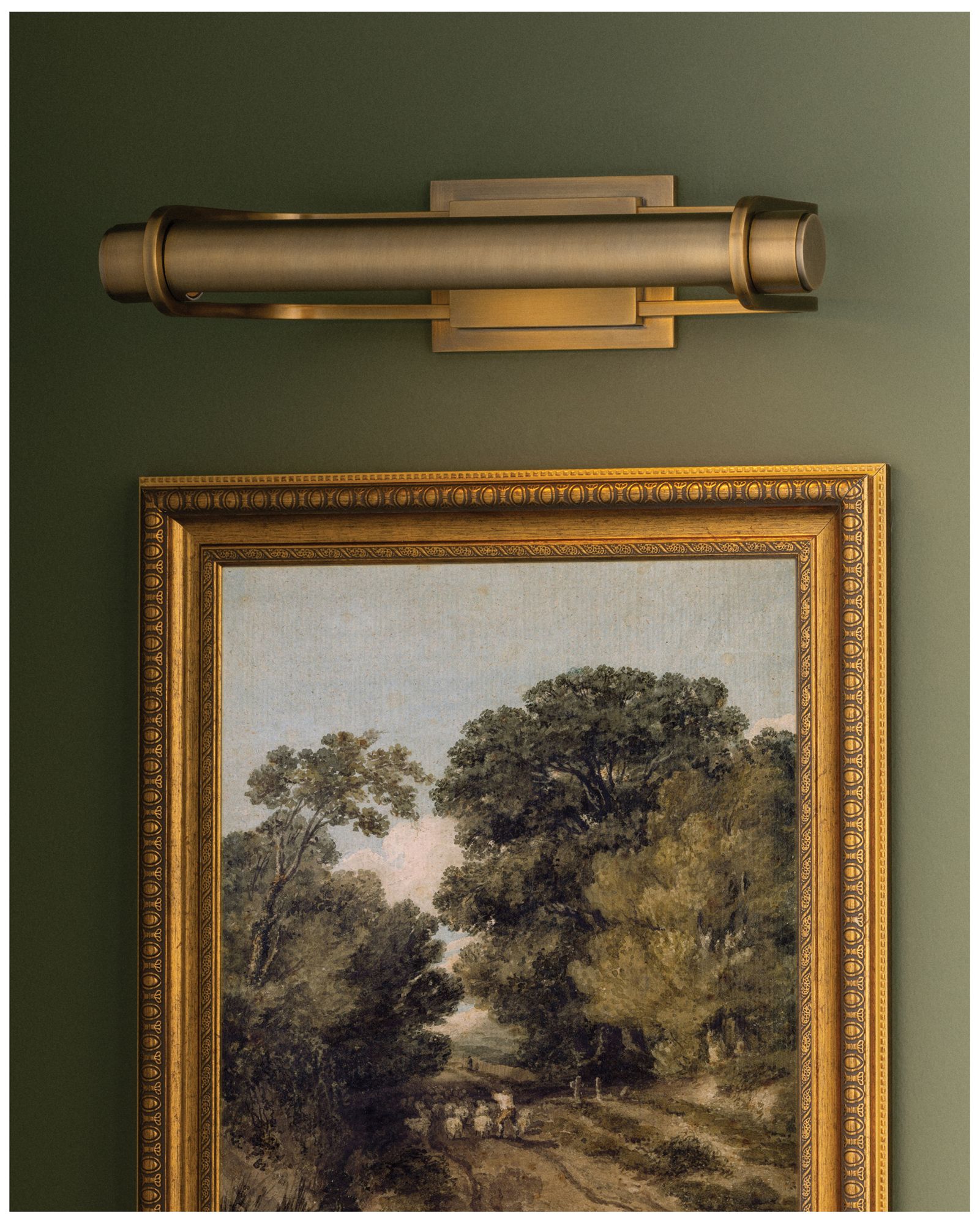 Image 5 Troy Lighting Caspian Picture Light Patina Brass/Slate Gesso more views