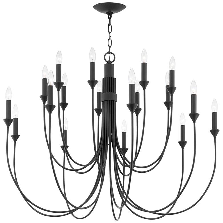 Image 2 Troy Lighting Cate 42" Wide Forged Iron 18-Light Candelabra Chandelier