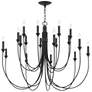 Troy Lighting Cate 42" Wide Forged Iron 18-Light Candelabra Chandelier