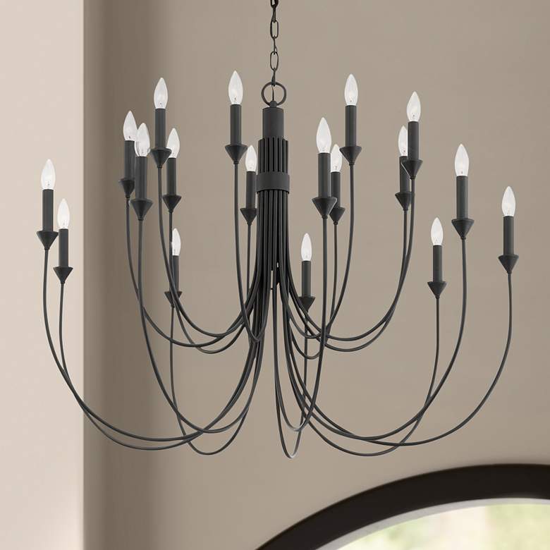 Image 1 Troy Lighting Cate 42" Wide Forged Iron 18-Light Candelabra Chandelier