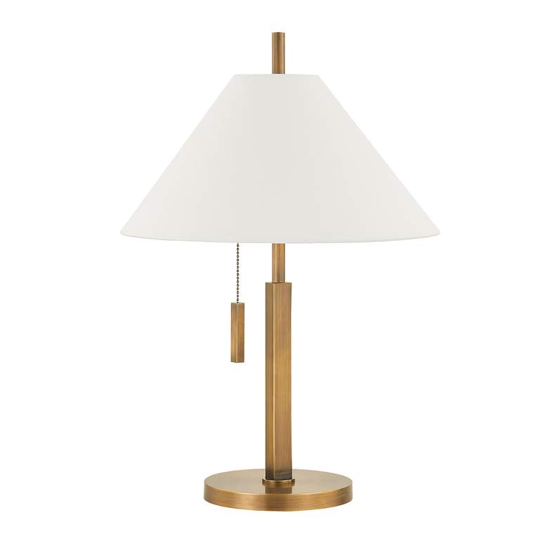 Image 2 Troy Lighting Clic 22 1/2" Linen and Brass Modern Table Lamp
