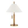 2_Troy Lighting Clic 22 1/2" Linen and Brass Modern Table Lamp