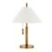 Troy Lighting Clic 22 1/2" Linen and Brass Modern Table Lamp