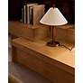 3_Troy Lighting Clic 22 1/2" Linen and Brass Modern Table Lamp more views