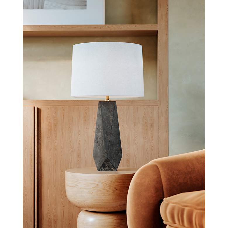 Image 5 Troy Lighting Coronado 29" Ash Black Ceramic Geometric Table Lamp more views