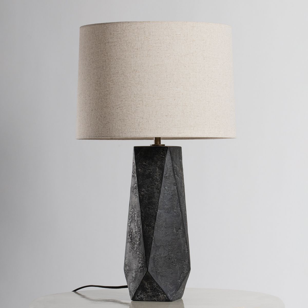 Troy Lighting Coronado 29" Ash Black Ceramic Geometric Table Lamp