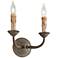 Troy Lighting Cyrano 13 1/4" Bronze 2-Light Faux Candle Wall Sconce