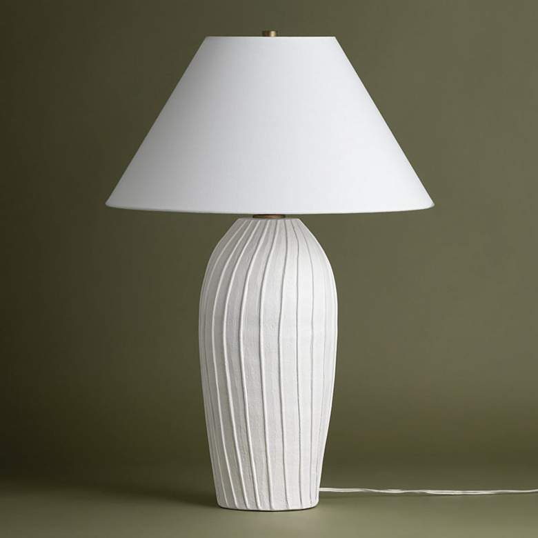 Image 1 Troy Lighting Deacon 21.5 In 1 Lt Table Lamp Ceramic Loft White