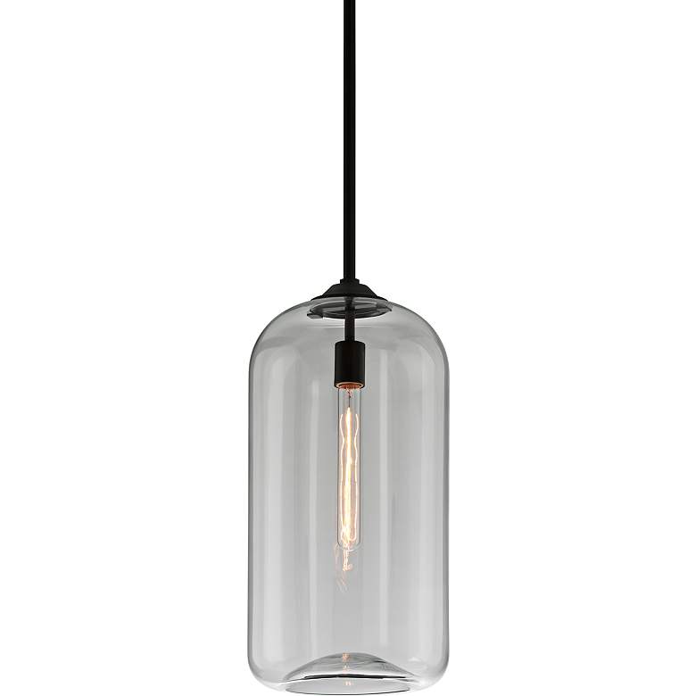 Image 2 Troy Lighting District 10 inch Wide Black and Clear Glass Mini Pendant