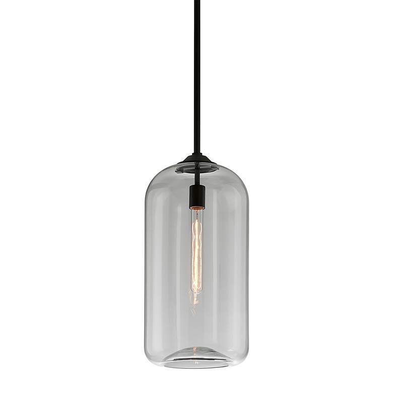 Image 2 Troy Lighting District 10" Wide Black and Clear Glass Mini Pendant