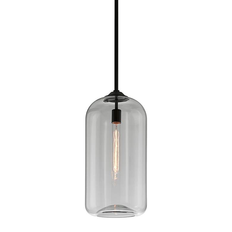 Image 2 Troy Lighting District 10 inch Wide Black and Clear Glass Mini Pendant