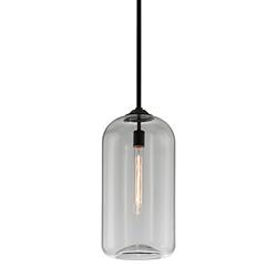 Troy Lighting District 10" Wide Black and Clear Glass Mini Pendant
