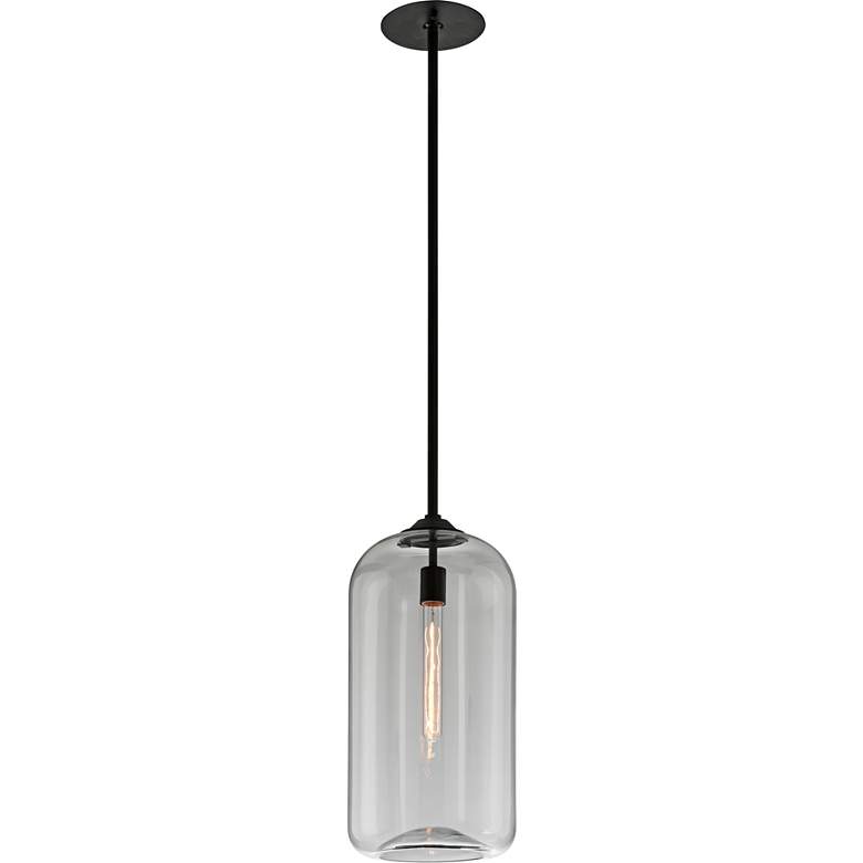 Image 3 Troy Lighting District 10 inch Wide Black and Clear Glass Mini Pendant more views