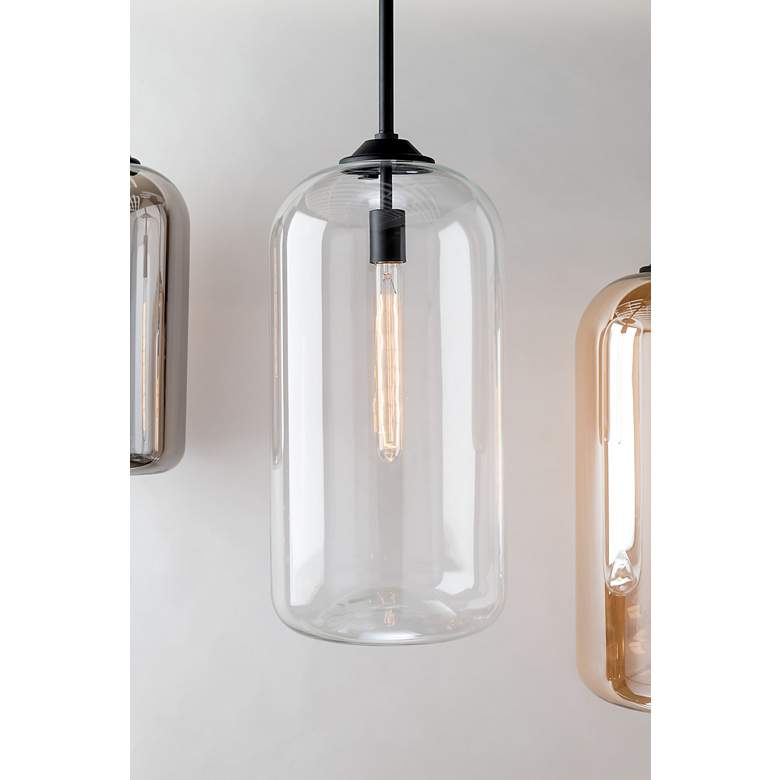 Image 3 Troy Lighting District 10 inch Wide Black and Clear Glass Mini Pendant more views