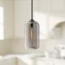 1_Troy Lighting District 10" Wide Satin Black Smoke Glass Mini Pendant