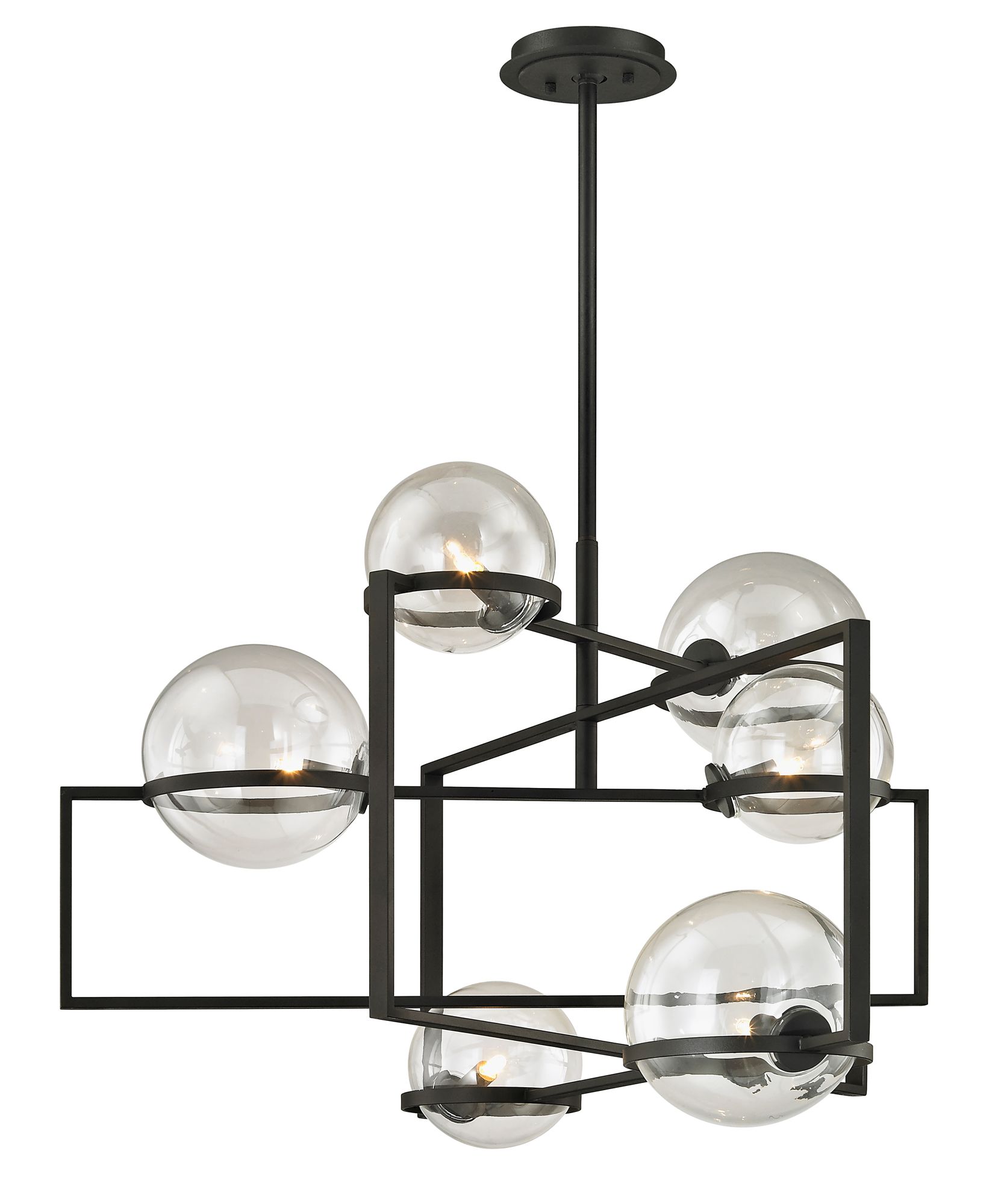 Image 2 Troy Lighting Elliot 24 in. Textured Black Chandelier more views
