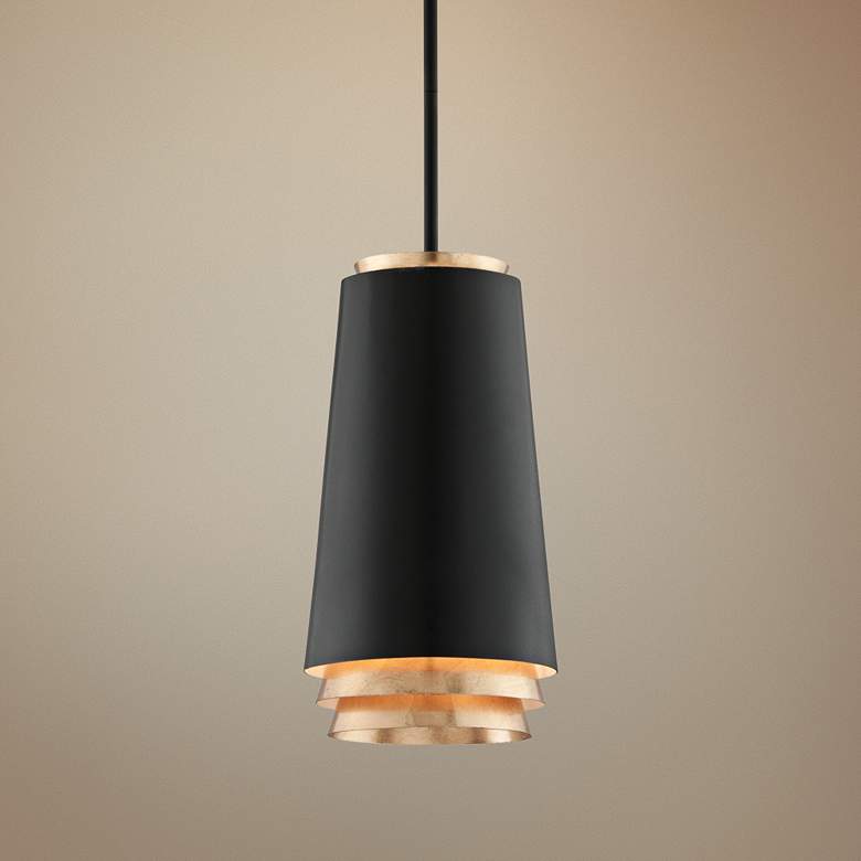 Image 1 Troy Lighting Fahrenheit 8 1/4" Textured Black Modern LED Mini Pendant