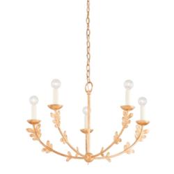Troy Lighting Florian 28" Wide Gold and Leaf Candelabra Chandelier