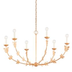 Troy Lighting Florian 40" Wide Gold and Leaf Candelabra Chandelier