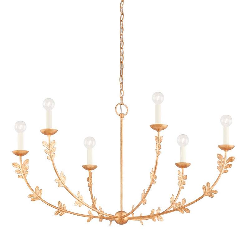 Image 1 Troy Lighting Florian 40" Wide Gold Leaf 6-Light Chandelier