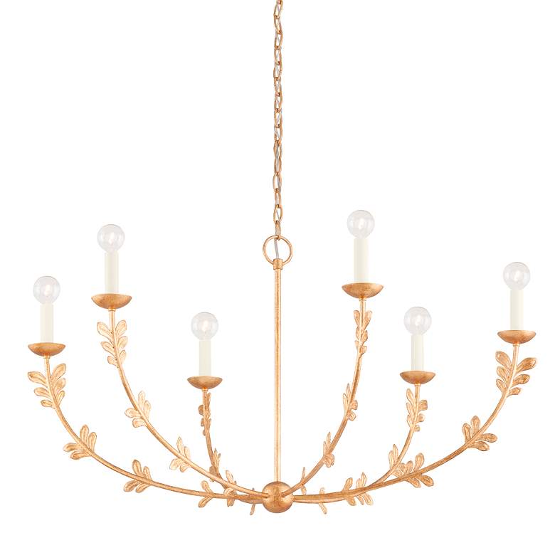 Image 2 Troy Lighting Florian 40" Wide Gold Leaf 6-Light Chandelier more views
