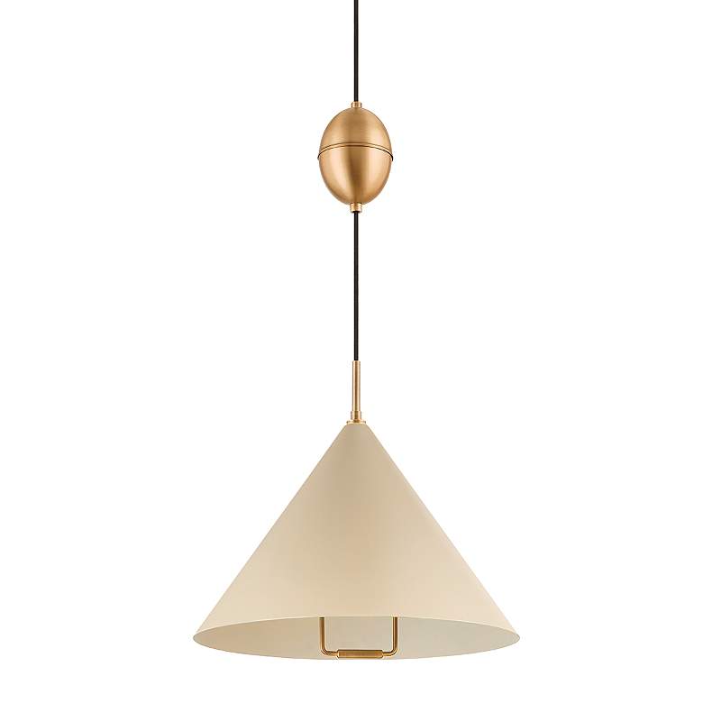 Image 1 Troy Lighting Fontana 18" Wide Patina Brass Modern Cone Pendant